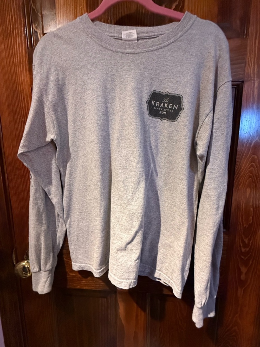 Gildan Gray Long Sleeve Tee with The Kraken Logo